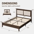 thumbnail image 5 of Lifezone Queen Solid Wood Platform Bed Frame, Tufted Headboard & Footboard with Charging Station, Noise-Free, Walnut Brown, 5 of 7