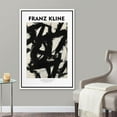 thumbnail image 2 of PixonSign Framed Canvas Print Wall Art Franz Kline Paint Stroke Landscape Abstract Shapes Illustrations Fine Art Decorative Minimalist Relax/Calm for Living Room, Bedroom, Office - 16"x24" White, 2 of 5
