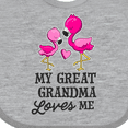 thumbnail image 4 of Inktastic My Great Grandma Loves Me with Two Flamingos Boys or Girls Baby Bib, 4 of 4