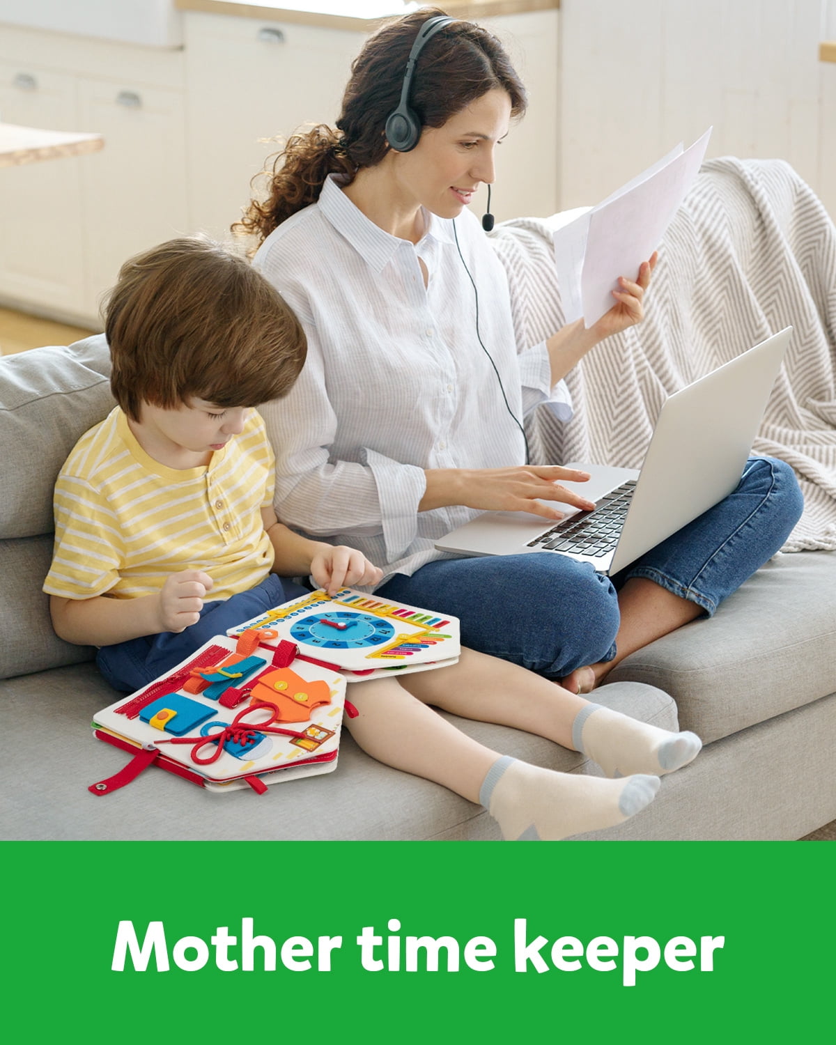 Coogam Toddler Felt Montessori Busy Book, Activity Busy Sensory Boards Fine Motor Skill Quiet Book Car Travel Busy Binder Autism Toys Preschool Learning Educational Toy for 3 4 5 Year Old