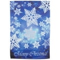 thumbnail image 2 of Northlight Sparkling Snowflakes "Merry Christmas" Outdoor House Flag - 28" x 40", 2 of 7