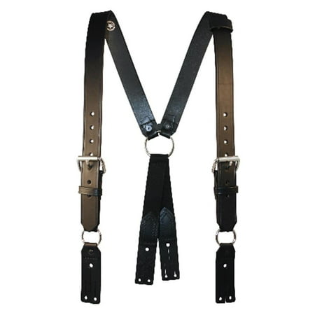 Floral Leather Suspenders -