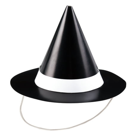 Mini Witch Halloween Party Hats, Black, 4.5in, 8ct