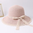 thumbnail image 3 of LinYooLi New Summer Lace Lace Bow Straw Hat For Women's Outdoor Sunshade And Sunscreen Tourism Beach Hat Fisherman Hat, 3 of 7