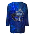 thumbnail image 4 of QATAINLAV Mardi Gras Shirts for Women Carnival Party Tunic Blouses 3/4 Sleeve 3D Print Casual Fashion Shirts Tops Multicolor XXXXL, 4 of 6