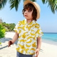 thumbnail image 2 of RMGVDSD Kids Toddler Boys Hawaii Shirt Short Sleeve Summer Shirts Gentleman Tops Cartoon Prints Holiday Beach Shirts Beach Summer Shirts for 18-24 Months, 2 of 7