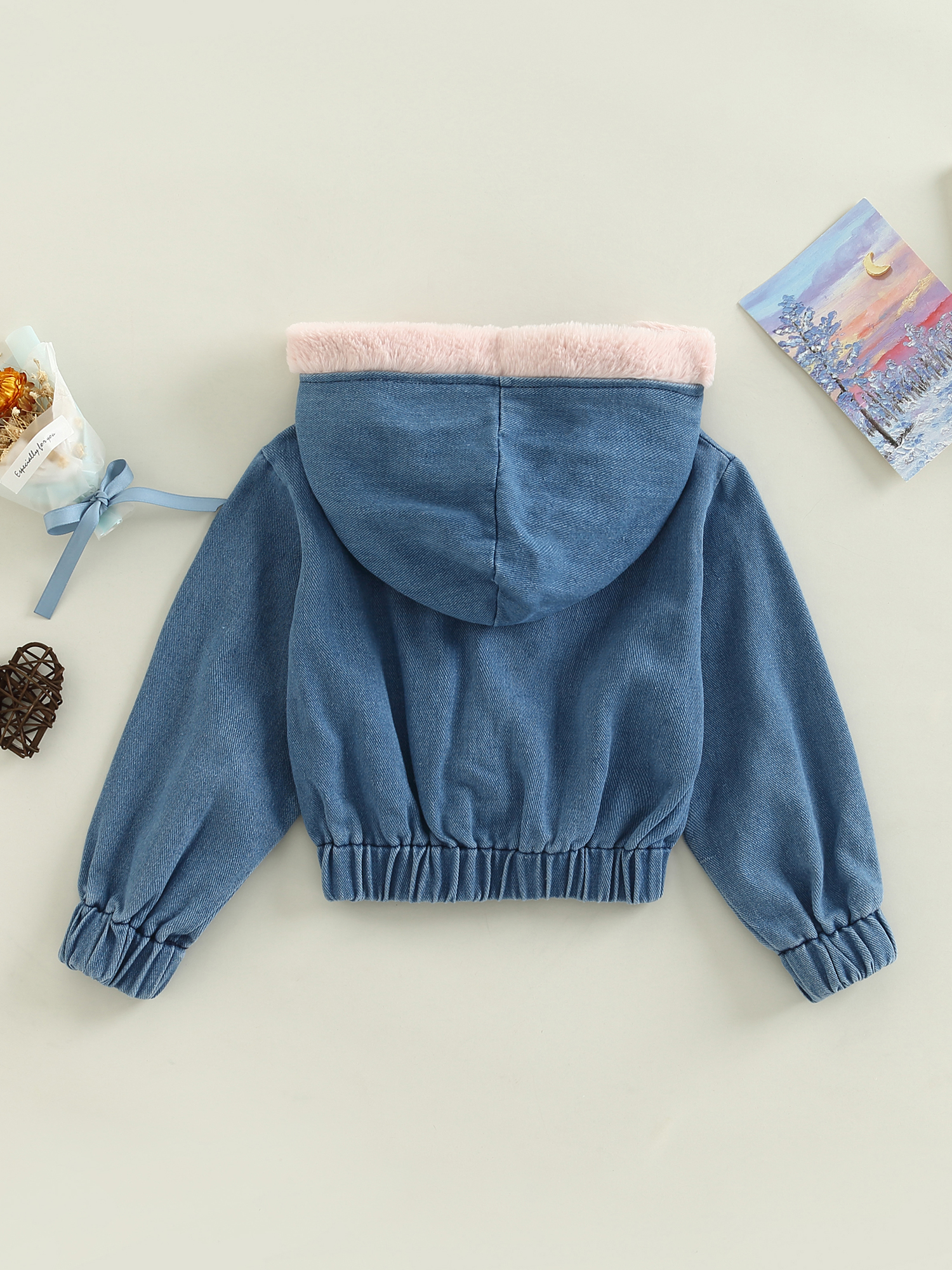 Jxzom Toddler Girls Hooded Denim Coat Long Sleeves Button Closure Thick Autumn Winter Jean Jacket - image 3 of 7