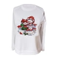 thumbnail image 2 of T-shirt à Manches Longues Femme Décontracté Imprimé de Noël Col Rond Manches Longues Chandail Fin, 2 of 7