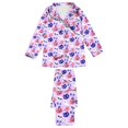 thumbnail image 5 of Muxikeji Clothes Silk Christmas Pajamas,Ice Silk Pajama Long,Women'S Halloween Print Pajama Set Long Sleeve Sleepwear Comfortable Loungewear for Nightwear and Home Relaxation Soft Two Piece Outfit, 5 of 6