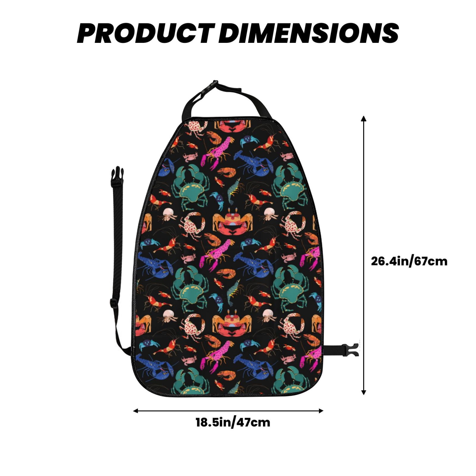 Xecao Animals Under Water Pattern Car Seat Back Protector 2 Pack Large Capacity Pocket, Kick Mats Back Seat Protector
