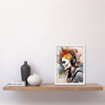 thumbnail image 2 of Edgy Young Punk Woman with Red Mohawk and Headphones Listening to Music Modern Watercolour Painting Artwork Framed Wall Art Print A4, 2 of 4