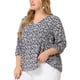 thumbnail image 1 of Blusa Agnes Orinda Blucon Floral Péplum Cuello V Azul Marino XL, 1 of 5