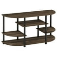 thumbnail image 2 of Furinno JAYA 15116 Simple Design Corner TV Stand, Columbia Walnut/Black, 2 of 6