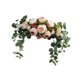thumbnail image 4 of Decoraciones de flores de arco de boda decorativas con hojas de vegetación Swag de flores artificiales para el día de San Valentín Fondo de boda Champán rosa, 4 of 9