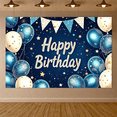 thumbnail image 7 of Blue White Star Themed Happy Birthday Banner Party Backdrop Decoration for Birthday Party Photography Props Photo Booth Background Decor, 7 of 7