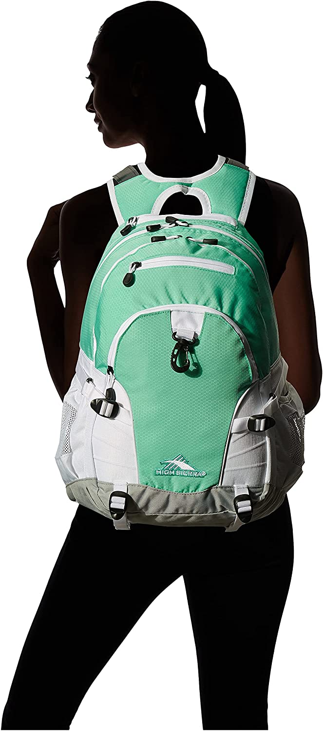 High Sierra Loop-Backpack, School, Travel, or Work Bookbag with tablet-sleeve, Aquamarine/White/Ash, One Size - image 3 of 6