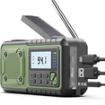 thumbnail image 1 of Radio de emergencia con manivela de 5000 mAh, radio meteorológica, radios solares con pilas, radios de alerta meteorológica NOAA/AM/FM con cargador de teléfono de banco de energía, alarma SOS, lintern, 1 of 5