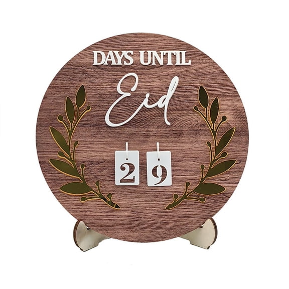 2024 Calendar Ramadan Countdown Wooden Table Ornament Decoration
