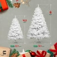 thumbnail image 3 of CAPHAUS 6 Feet Premium Full Artificial White Christmas tree w/ 1000 Branch Tips & Foldable Stand, Pre-Hinged, Fake White Xmas Tree for Indoor, Office, Party, Holiday Decoration, White Tree, 3 of 9