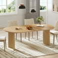 thumbnail image 3 of MAYEERTY 67x33.5x30 Modern Oval Dining Table for Home Kitchen, Natural Wood​, 3 of 9