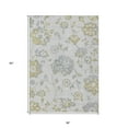thumbnail image 3 of 3' X 5' Silver Gray And Gold Floral Washable Indoor Outdoor Area Rug, 3 of 5