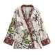 thumbnail image 2 of HH TRAF Blusa tipo kimono ajustada de manga larga con cuello en V y estampado elegante para mujer con diseño de cinturón asimétrico informal a la moda para mujer, 2 of 5