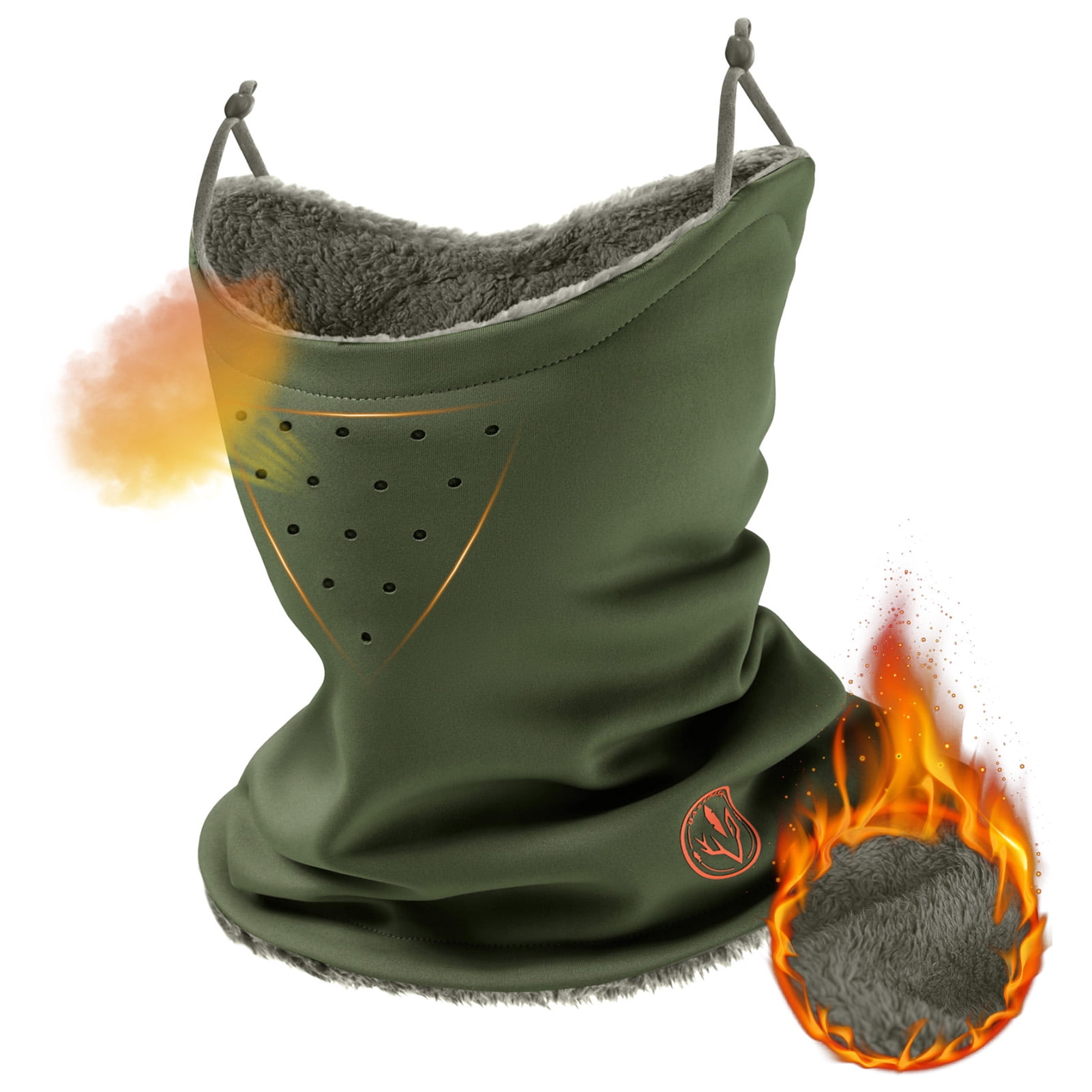 BASSDASH Unisex Winter Neck Gaiter Warmer Insulated Fleece Hunting Face Mask Water Resistant for Fishing Hiking Skiing