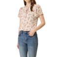 thumbnail image 5 of INSPIRE CHIC Women's Floral Tie V Neck Flutter Sleeves Summer Blouse, 5 of 7