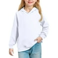 thumbnail image 2 of YOUYEDIAN Girls Oversized Hoodies 2026 Fall Long Sleeve Cute Hooded Sweatshirts Casual Solid Hoodies Pullover (White, 11-12 Years), 2 of 5
