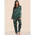 thumbnail image 4 of Women's Print Pajama Set Long Sleeve Tops And Pants Loungewear Sleepwear, 4 of 10