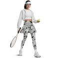 thumbnail image 5 of COEQINE Women Yoga High Waist Skirted Legging Dog Bones and Paw Prints Gray Pattern Moisture-Wicking Leggings with Skirts Fashion Skort Pants with Pockets, L, 5 of 7