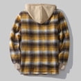 thumbnail image 4 of Meichang Men's Fleece Jackets Plus Size Plaid Hoodies Fall Button Down Shirt Jacket Regular Fit Long Sleeve Lightweight Jacket, 4 of 4