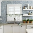 thumbnail image 6 of Kitchen Curtain Valance and Tiers Set Sage Green Eucalyptus Leaf 3 Pc Window Treatment Plant Leaves with Floral Pieces Rod Pocket for Small Windows Bedroom, 54 inx36 in, 6 of 6