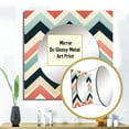 thumbnail image 3 of Designart "Pastel Vintage Chevron I" 0 Square Mirror Wall Decor Glam - Large Multicolor Square Bathroom Mirror - Square Printed Wall Mirror Art, 3 of 5
