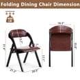 thumbnail image 3 of Ktaxon Folding Chairs Beech Frame Foldable Event Chairs PU Padded Diner Chairs for Office and Party Reading Dining Set of 2 Walnut Color, 3 of 8