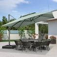 thumbnail image 5 of PURPLE LEAF Outdoor Cantilever Umbrella 12FT Square Umbrella Large Patio Umbrella Windproof Heavy Duty Hanging Offset Umbrella for Garden Outdoor Pool, Mint Green, 5 of 12