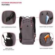 SWISSGEAR City Pack Backpack Narrow Daypack, Everyday Sporty Tablet Compact Carry, Ballistic Grey
