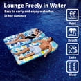 thumbnail image 7 of 2-Piece Float Set Lounger Inflatable Pool Floats, Translucent Adult Inflatable Reclining Chair, Pedal and Cup Holder, White and Blue, 7 of 7