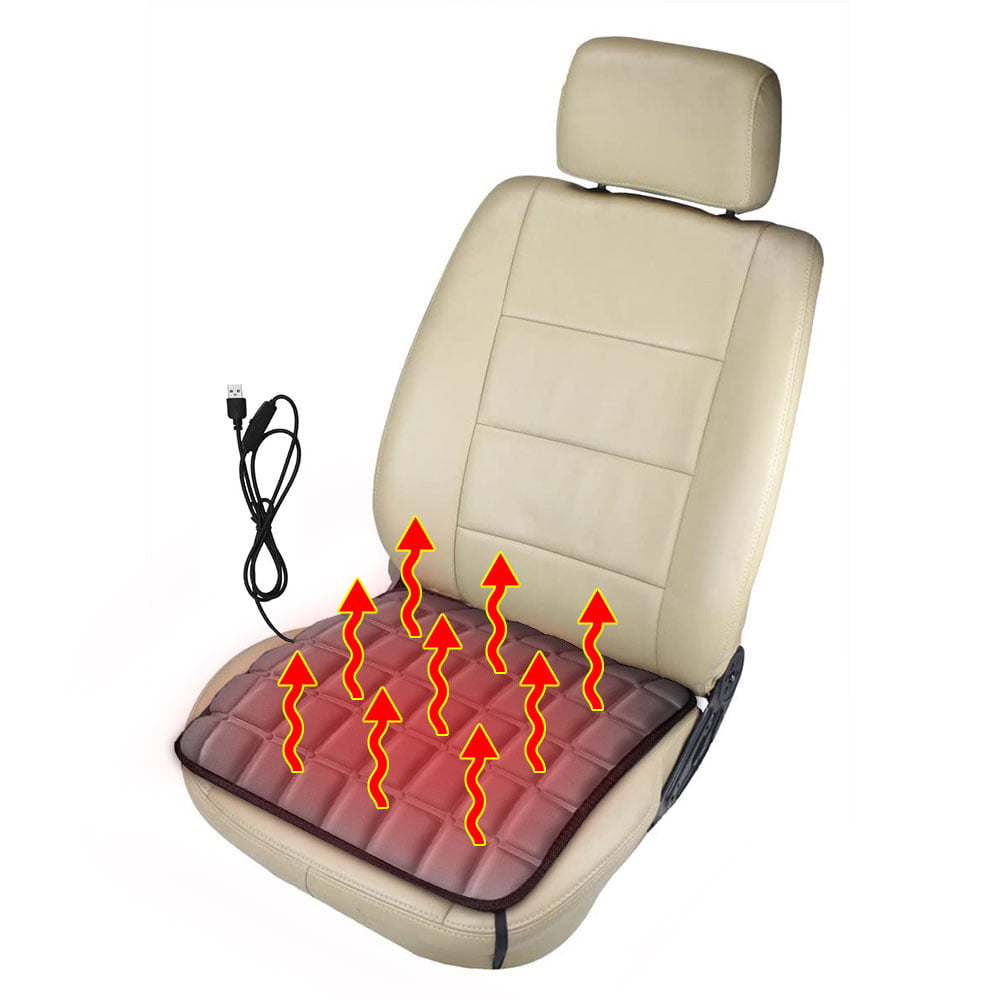 USB 12V Nonslip Heating Cover Pad Winter Warmer Auto Supply Office Chair Home Sofa Seat Cushion Heater Black/Coffee Family Homes Heated Car Seat Cushion 