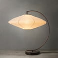 thumbnail image 6 of NOVA of California Roswell Table Lamp - Matte Black & Gunmetal Finish, Handcrafted Shinpuru-sa Linen-Cotton Shade, Black Marble Base, 6 of 10