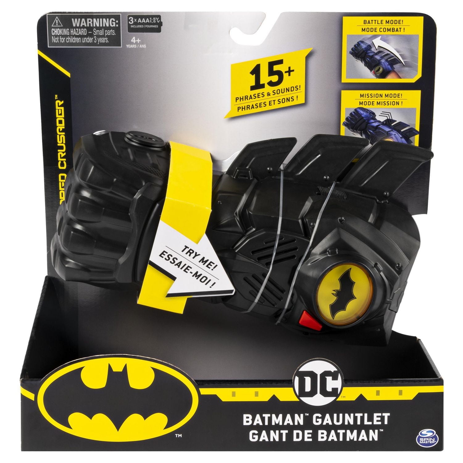 BATMAN, Gantelet interactif avec plus de 15 phrases et effets sonores, pour les enfants à partir de 4 ans