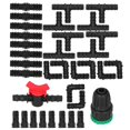 thumbnail image 1 of Tee de riego, 34 piezas/juego Kit de riego por goteo Accesorio de riego por goteo Adaptador de riego Funcionamiento suave, 1 of 12