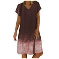 thumbnail image 1 of WTXUE Robes Fluides pour Femmes, Printemps/été Imprimé Manches Courtes Robe Décontractée pour Femmes, Petites Robes pour Femmes, P, 1 of 4
