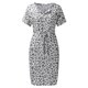 thumbnail image 4 of Vestido de camiseta de leopardo de manga corta de verano para mujer Vestidos casuales con lazo en la cintura Fridja  qw2024, 4 of 8