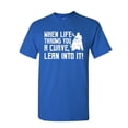 thumbnail image 1 of Tee Hunt When Life Throws You a Turn T-Shirt Motorcycle MC Biker Chopper Mens Shirt, Blue, 4X-Large, 1 of 5