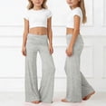 thumbnail image 2 of UAYOTSE Girls Fold Over Waist Flare Pants High Rise Wide Leg Yoga Leggings Kids Stretch School Sport Bottoms Fall,Sizes 9-10 Years, 2 of 8