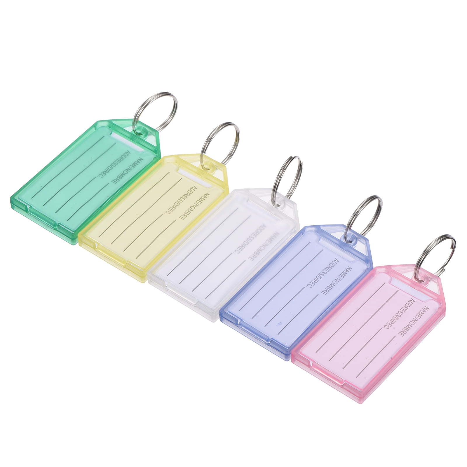 Uxcell 56x29mm Plastic Luggage Key Tag with Split Ring 5 Colors 40in1