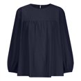 thumbnail image 4 of AXXD Plus Size Tops for Women Trendy Summer 2024 Solid Color Loose Round Neck Shirt Long Sleeved Top/shirt, 4 of 7