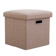 thumbnail image 1 of Pequeal Organizador Asiento Pie Almacenamiento Plegable Otomano Taburete Multipropósito Con Tapa Esponja 11.81x11.81x11.81 Pulgadas Plegables Pequeñas Otomanas para La Sala Estar, 1 of 9