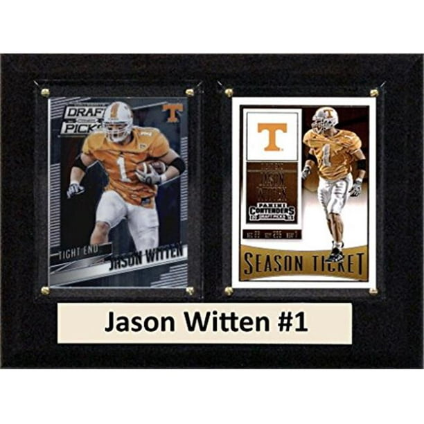 C & I Collectables 68WITTENCO 6 x 8 Po Jason Witten NCAA Tennessee Bénévoles Plaque de Deux Cartes